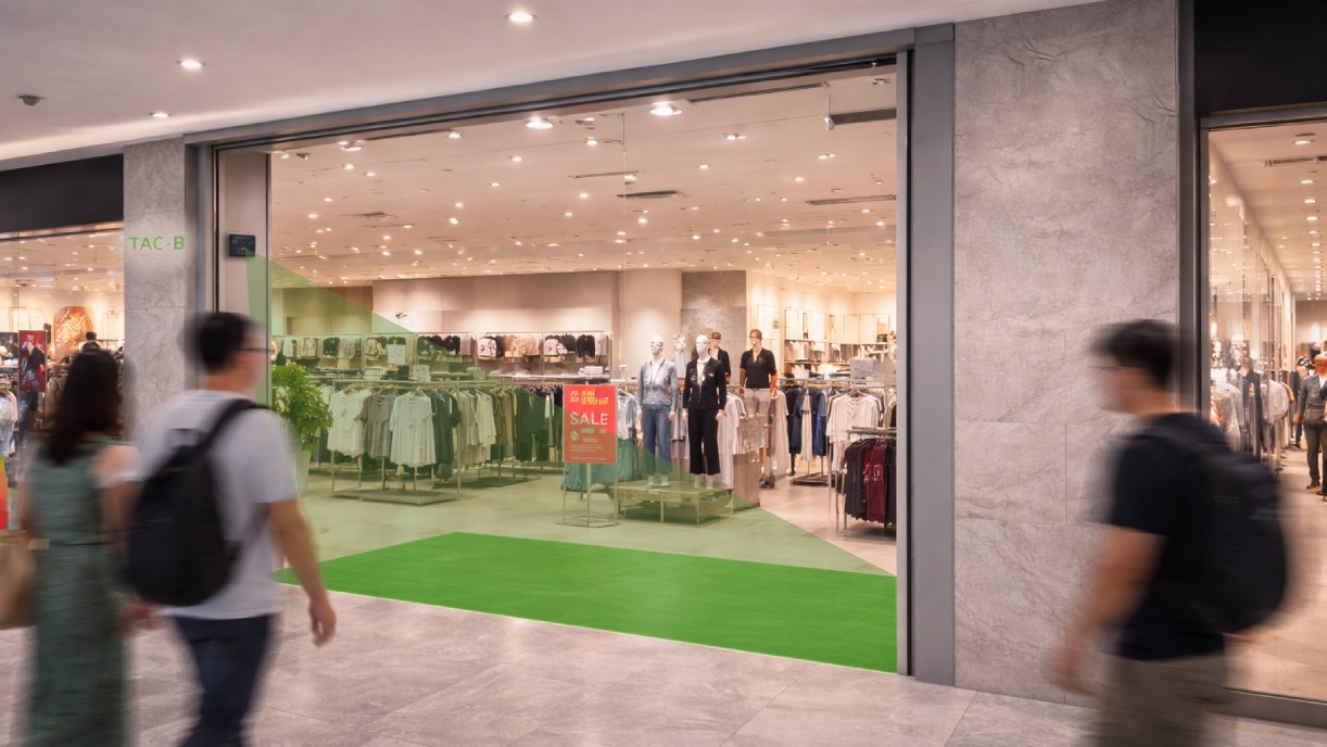 Comptage de personnes en temps réel en magasin avec le capteur radar TAC-B pour la fréquentation et le taux de conversion