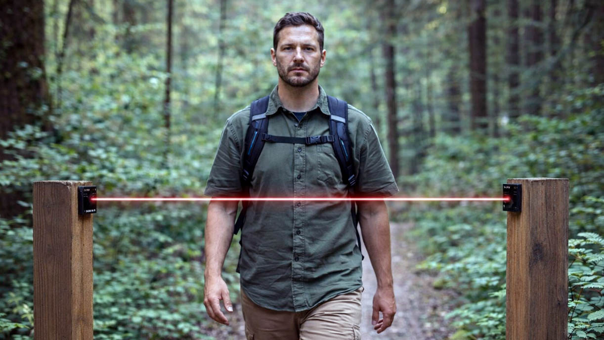 Capteur infrarouge extérieur SensMax DE pour comptage de personnes sur sentiers dans les parcs et sentiers de randonnée