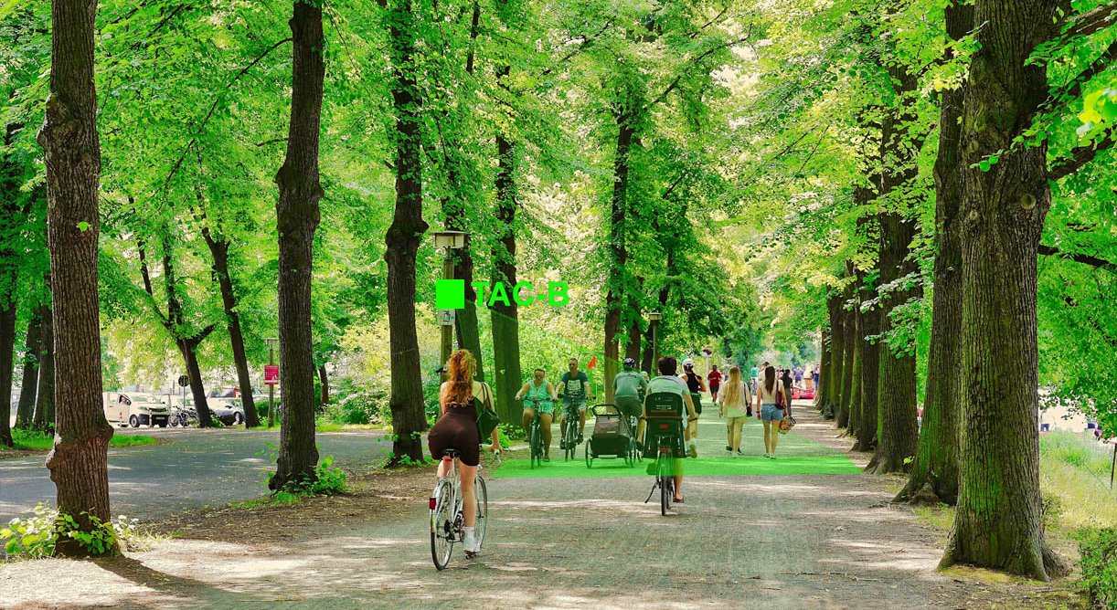 Comptage de personnes en extérieur par radar dans un parc public avec trafic piéton et cycliste